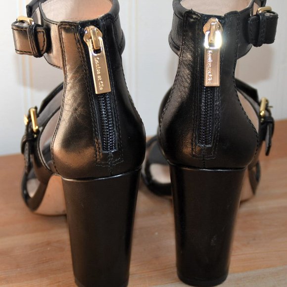 Louise Et Cie 'Gisabel' Leather Ankle Strap Sandal BLACK Zipper US 6M EU 36 - Picture 3 of 8
